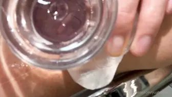 水晶棒自慰都可以看到阴道了