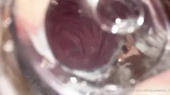 水晶棒自慰都可以看到阴道了